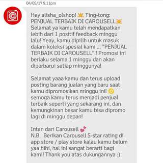 Thank u carosell dikasih promosi 2 minggu