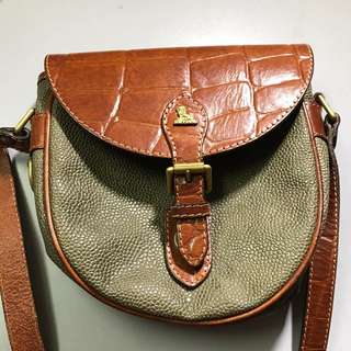 Stunning Brown & Tan 1960's Hornback CROCODILE Skin Handbag - Vintage Skins