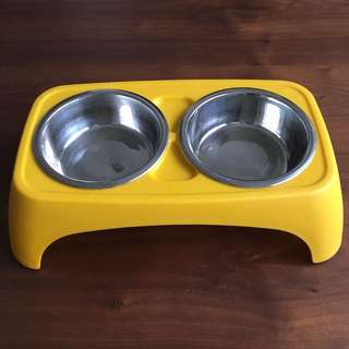 Raised Pet Food And Water Feeder Bowl