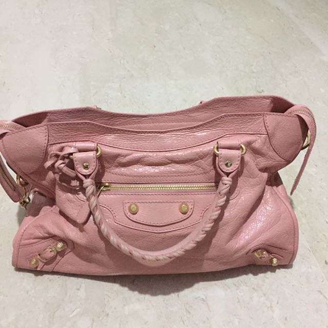 Womens Hourglass Small Handbag Crocodile Embossed in Pink  Balenciaga US
