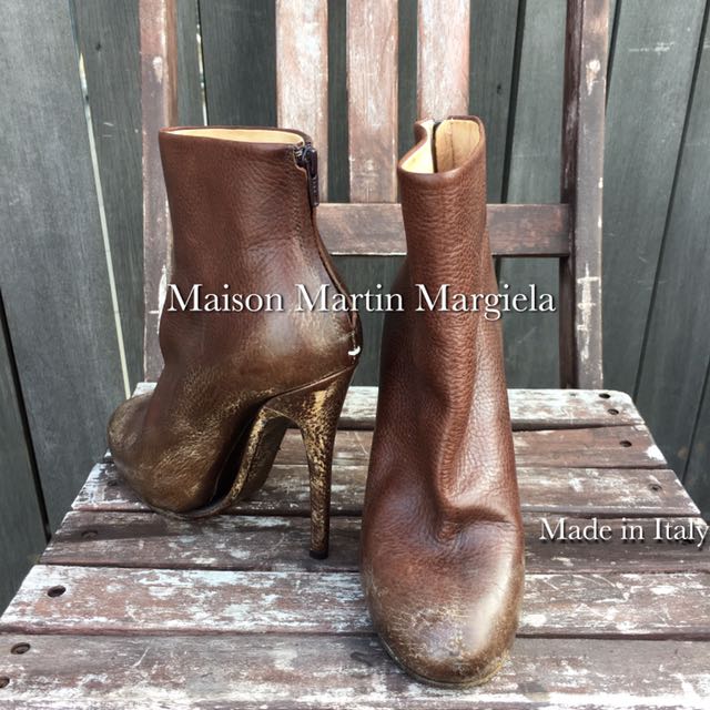 maison margiela leather ankle boots