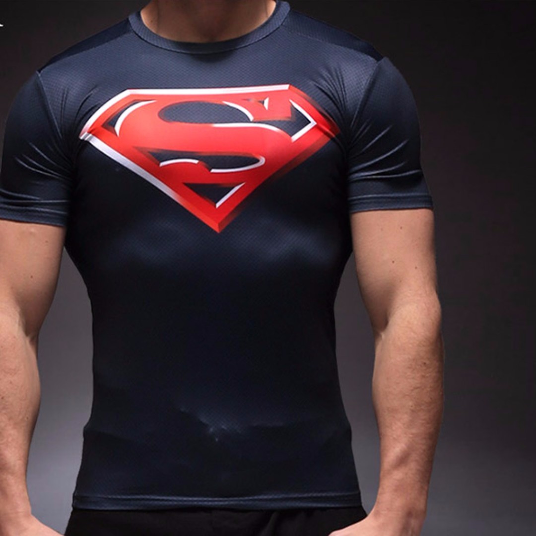 Dark blue superman t shirt Clearance