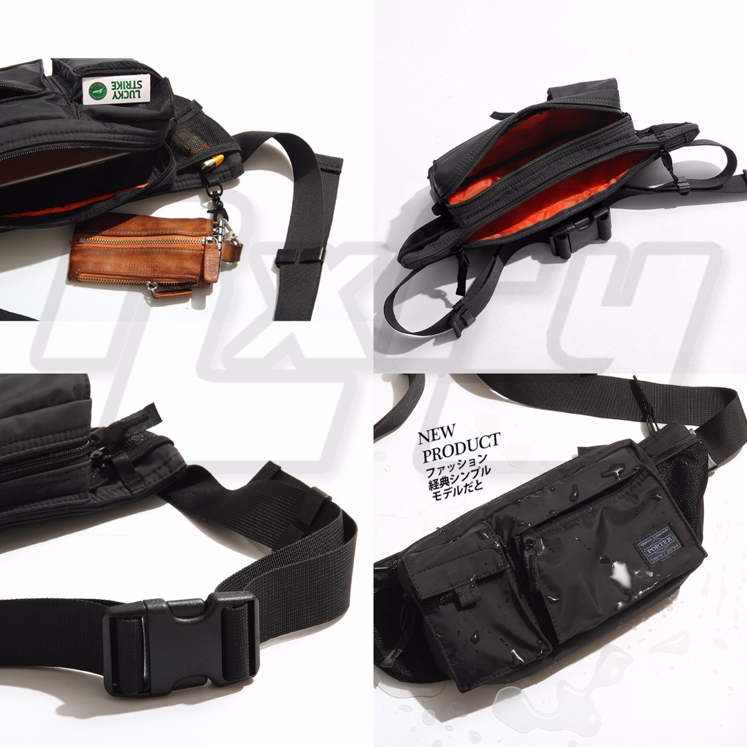 Porter Yoshida BLACK Master Navy Hip Bag Waist Bag Chest Shoulder Sling