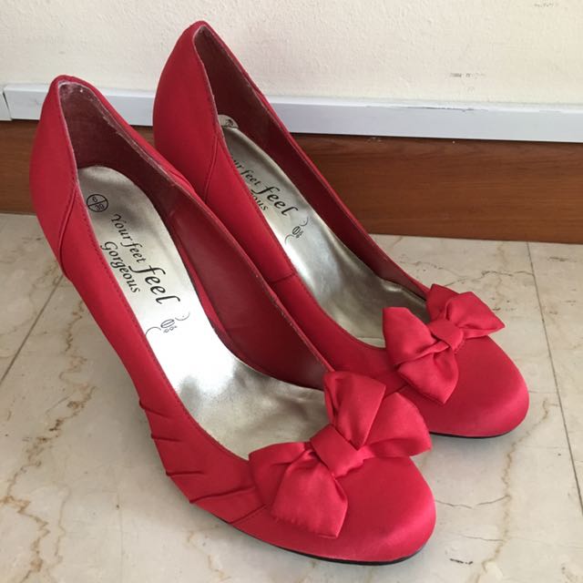 new look red high heels