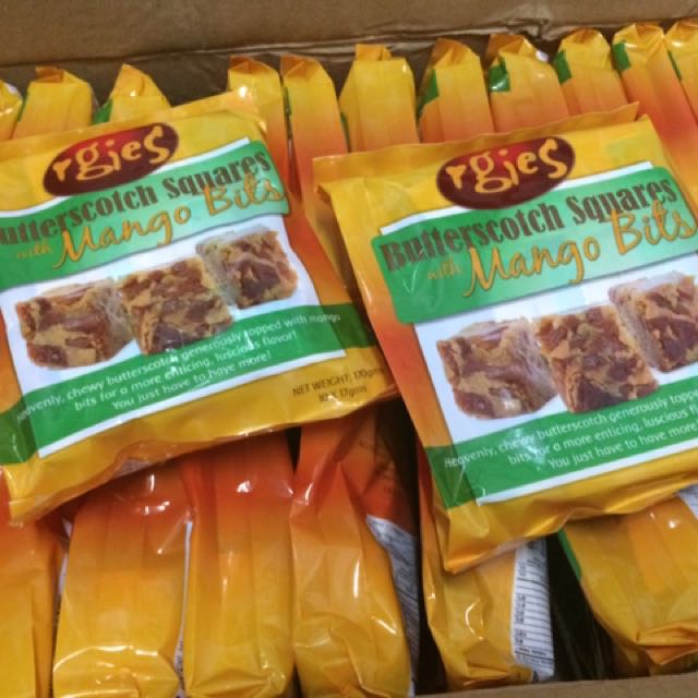 butterscotch squares with mango bits