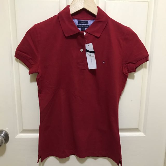 tommy hilfiger maroon shirt