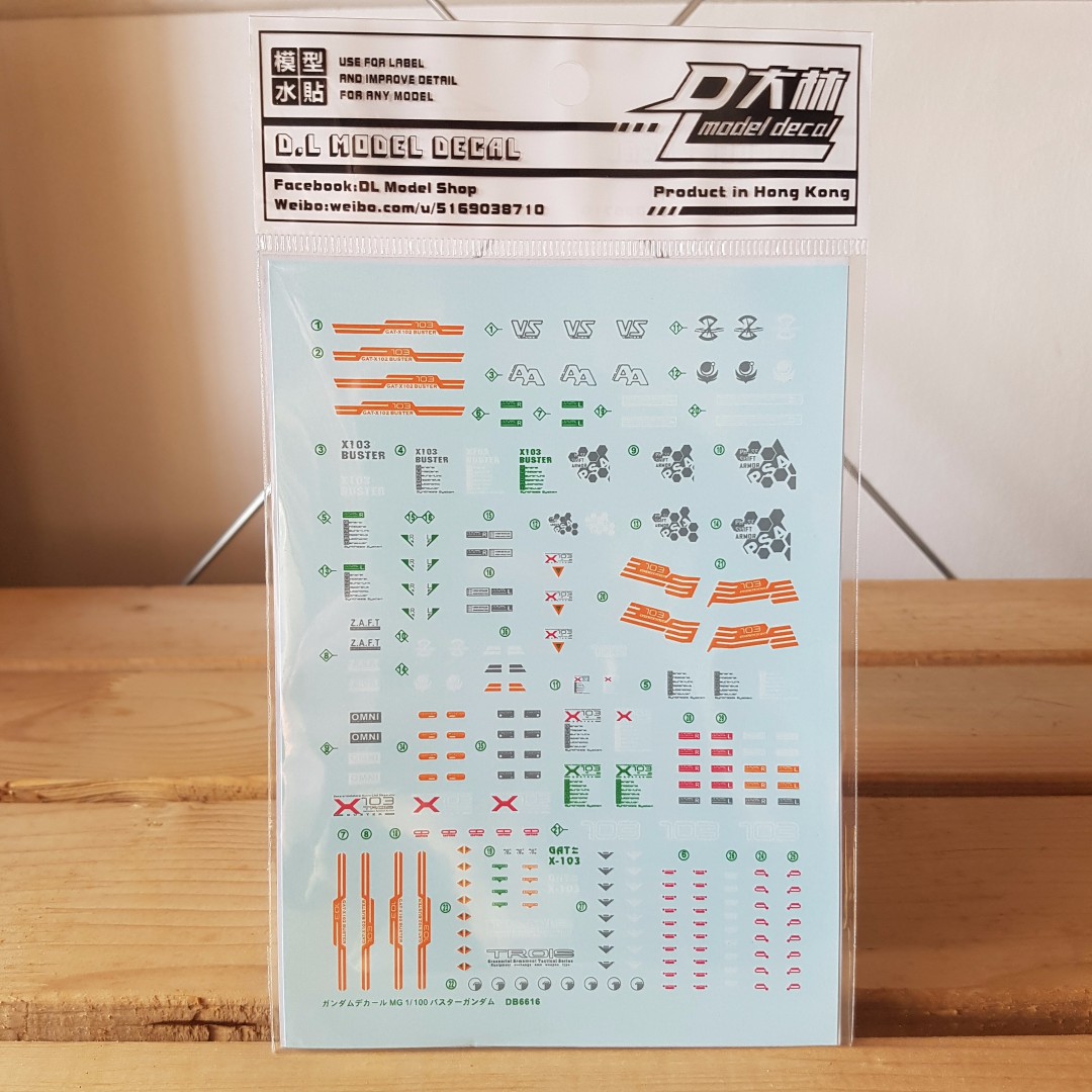Waterslide Decal MG Buster Gundam, Hobbies & Toys, Toys & Games on