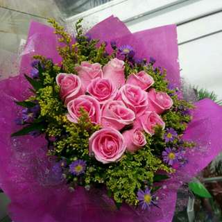 Pink Roses Hand Bouquet # florist # singapore florist # flower# handbouquet # mother day #