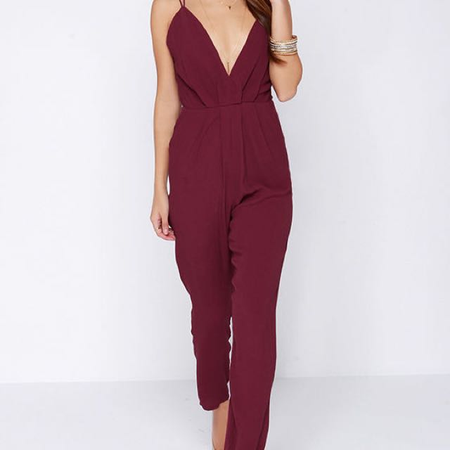 Maroon romper jumpsuit clearance