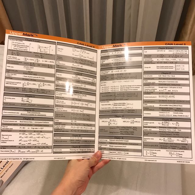 CAIA Upper Mark Level 2 Third Party Books & Formula Sheet, Hobbies