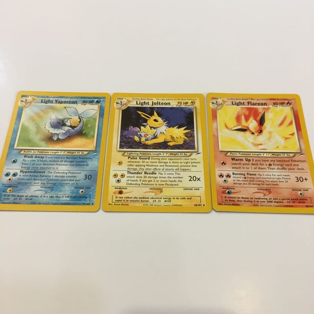 Jolteon Flareon Vaporeon Eevee EEVEELUTION Collection Set Pokemon Card  LP NM 