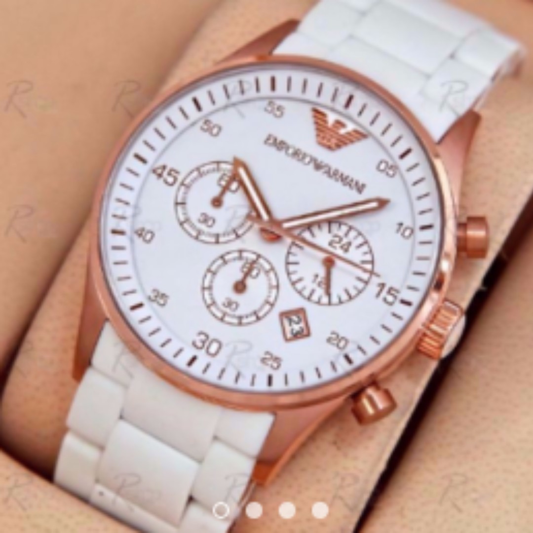 emporio armani white watch