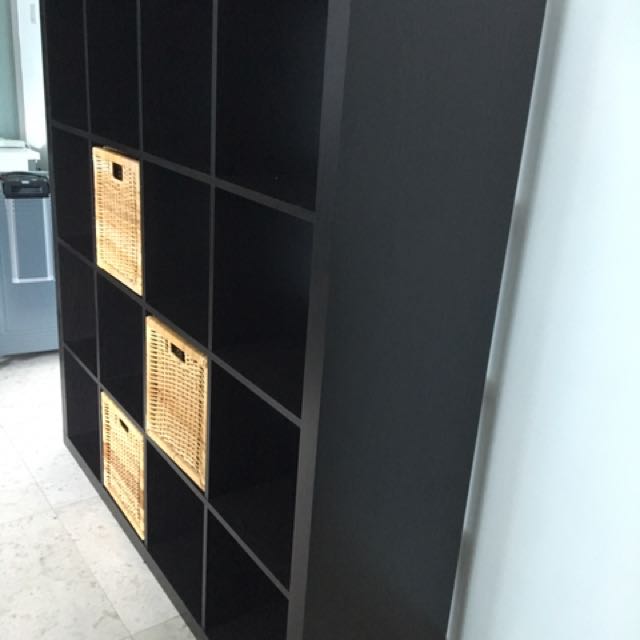 IKEA Kallax Shelving Unit 147 x 147 cm Brown Black, Furniture & Home