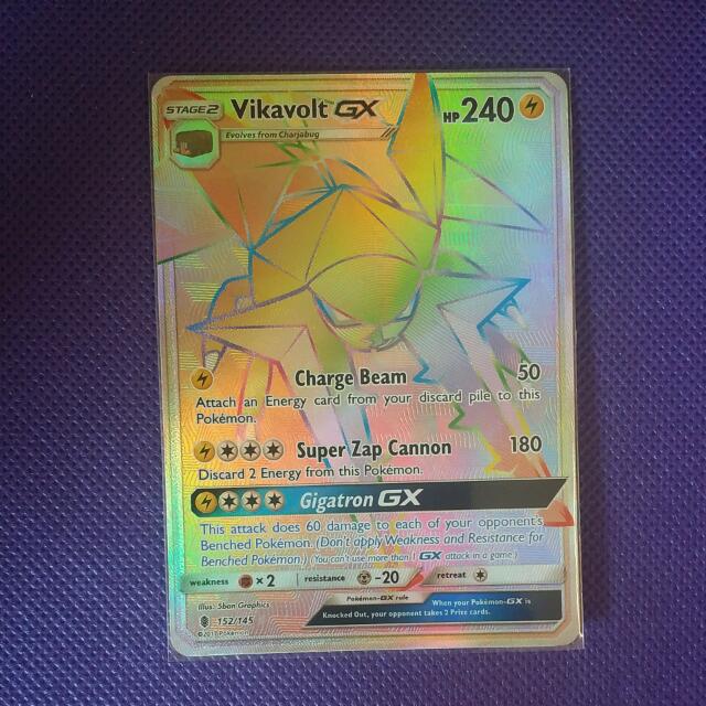 Pokemon Sun And Moon Sm2 Vikavolt Gx Hyper Rare Full Art Toys Games Board Games Cards On Carousell