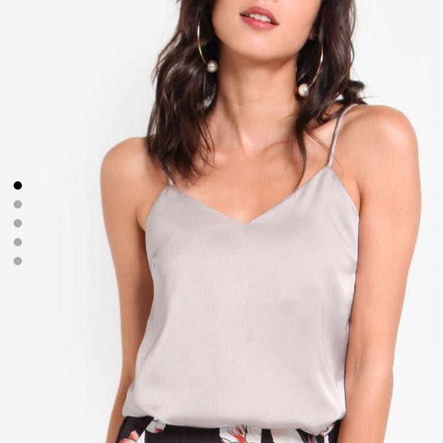 silver satin cami