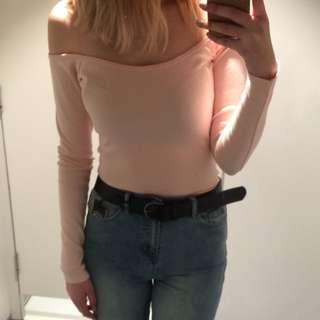 Baby Pink Off Shoulder Top