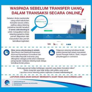 Cek Rekening Sblm Tertipu
