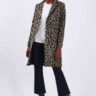 Topshop leopard coat size 8 BNWT
