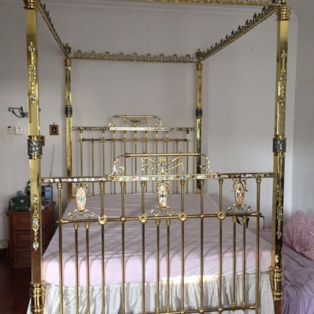 Antique Brass Bed Frame Furniture, Antique Brass Bed Frame Full