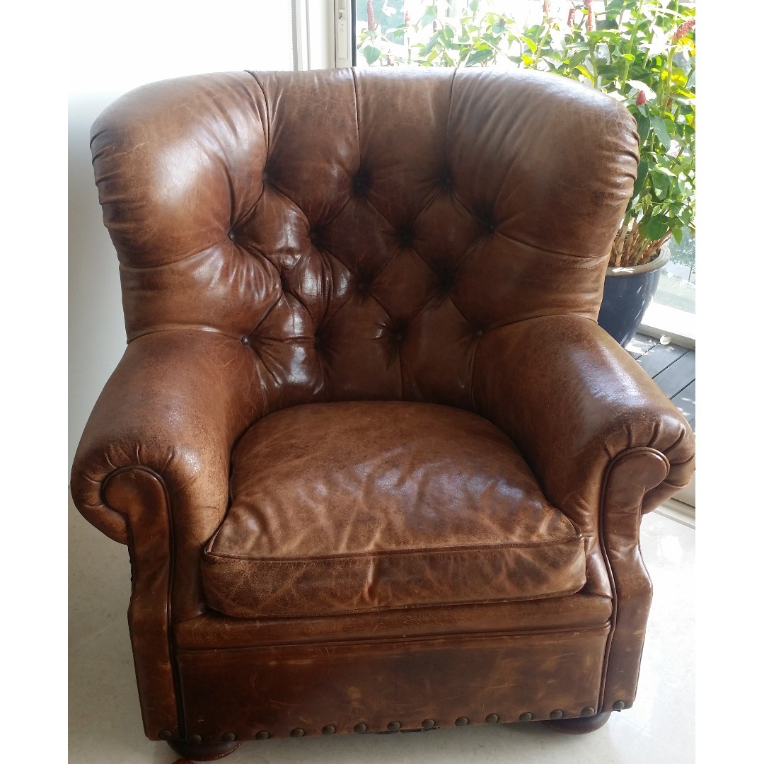 Original Ralph Lauren writers chair and ottoman, Furniture & Home Living,  Furniture, Chairs on Carousell