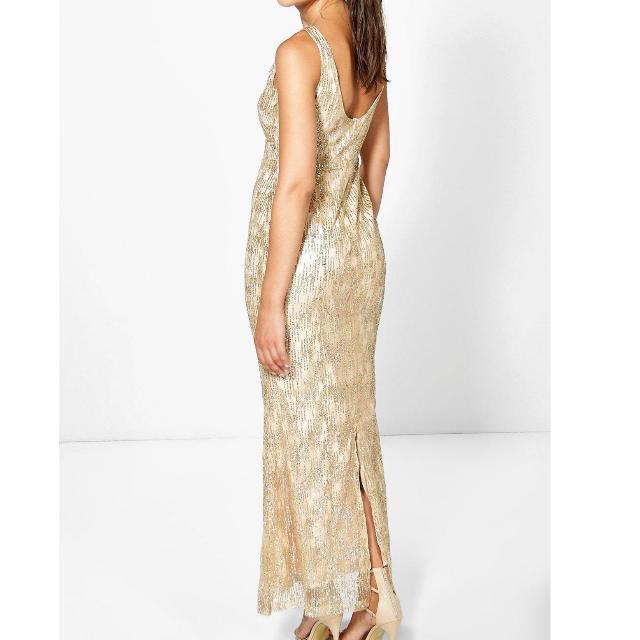 Boutique sequin & mesh maxi dress cheap