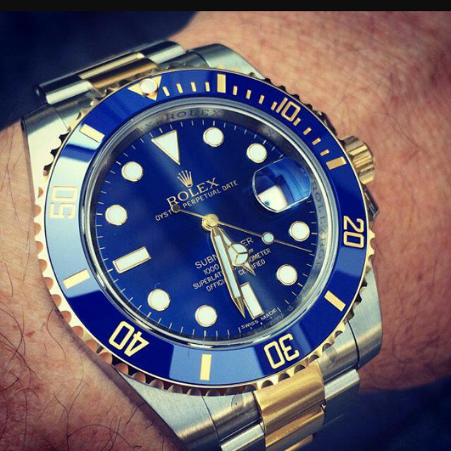 Rolex Blue Sub Half Gold, Men's Fashion, Watches on Carousell