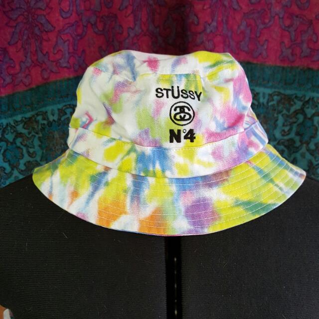 stussy rainbow bucket hat