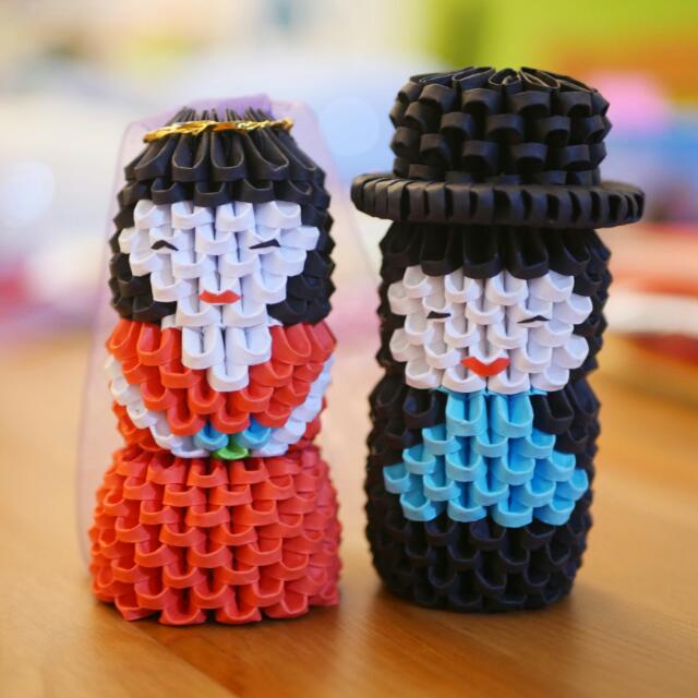 3d Origami Bride And Groom Design Craft Handmade Craft On
