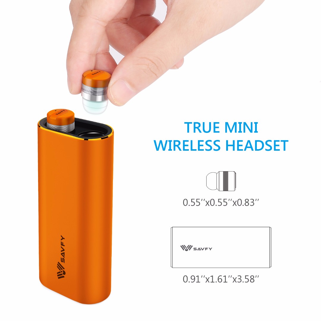 orange bluetooth earbuds