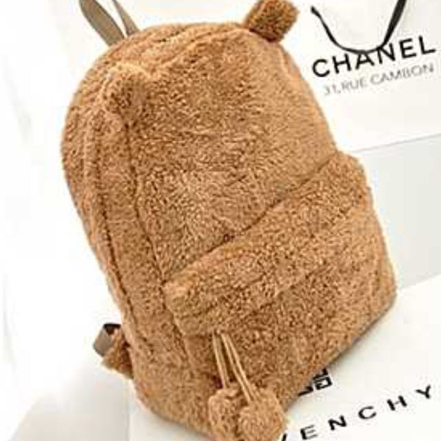 Furry Backpack, Women's Fashion, Bags & Wallets, Backpacks on Carousell