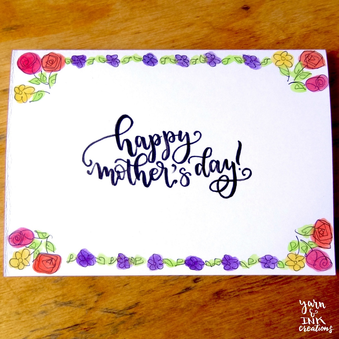 Handmade Mother S Day Cards Floral Border Design Craft Art Prints On Carousell Watercolor purple freesia flowers card template, hand drawn on a dark background, save the date card design. handmade mother s day cards floral border