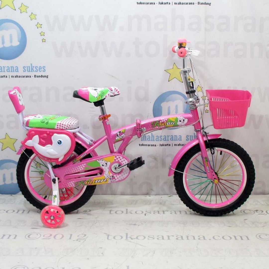 Kouan 1601 Hexagon Sepeda Lipat Anak 16 Inci Pink Olah Raga