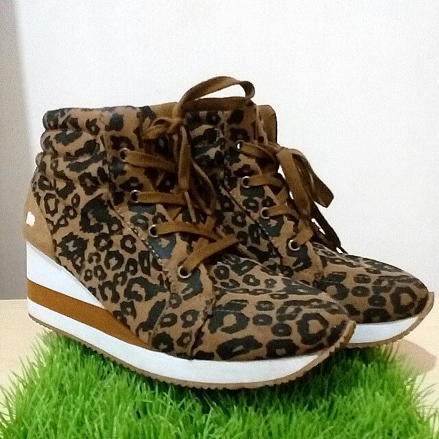 leopard sneaker wedges