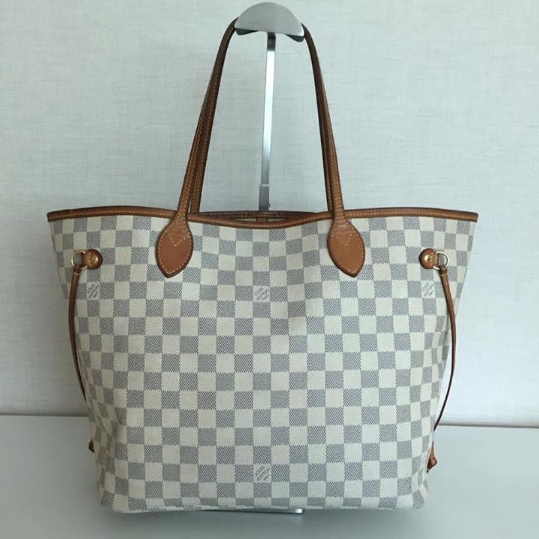LOUIS VUITTON N51107 Neverfull MM Damier Azur Tote Bag USED 231005M