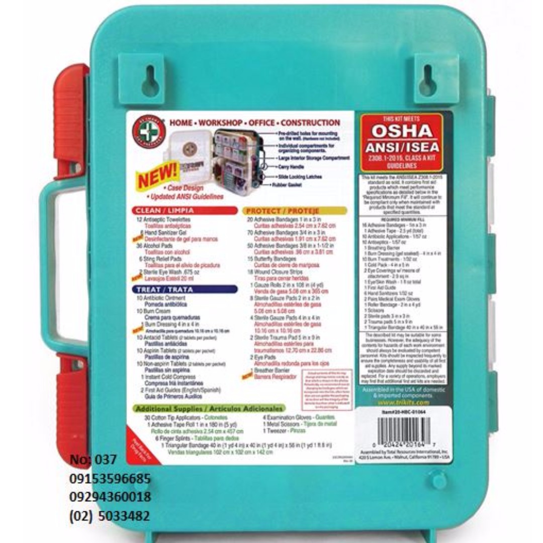 Editable Osha Ansi First Aid Kit Requirements With Co vrogue.co