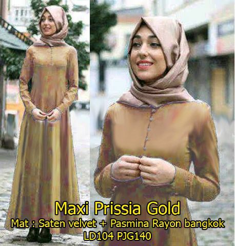 Hijab Syari Saten Warna Gold