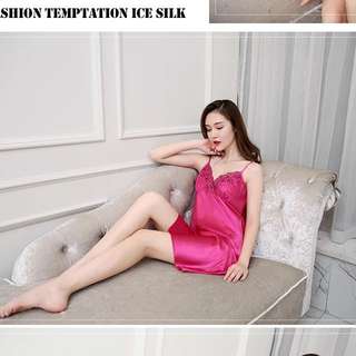 In Stock: Rose Pink Sexy Nightgown, Size M — Free Shipping 📦 Express Delivery + HK$10.
