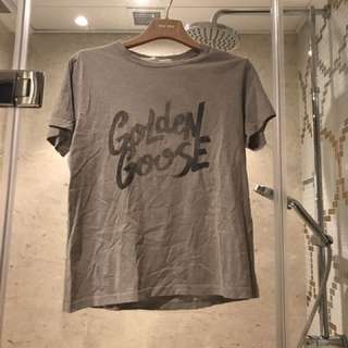 GOLDEN GOOSE T-SHIRT VERNON COL A4 GREY SAND/GOLDEN GOOSE