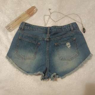 Ally Denim Lace Short Shorts