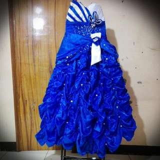 royal blue balloon gown
