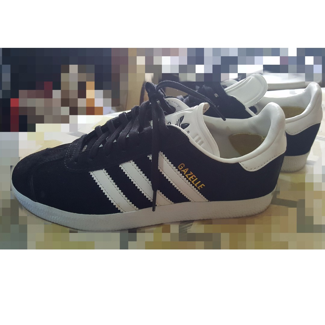 adidas originals unisex black suede gazelle trainers
