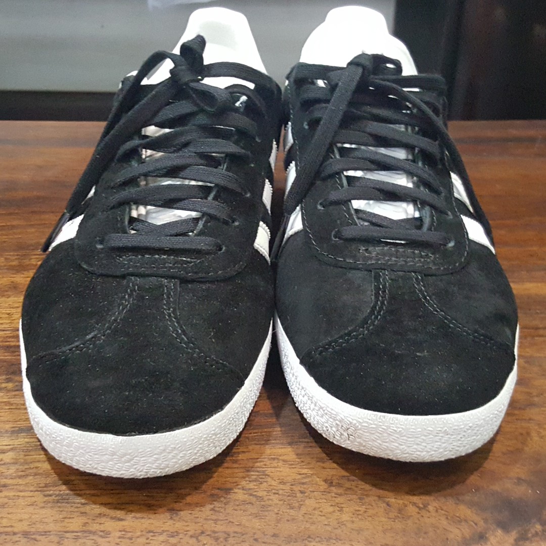 adidas originals unisex black suede gazelle trainers