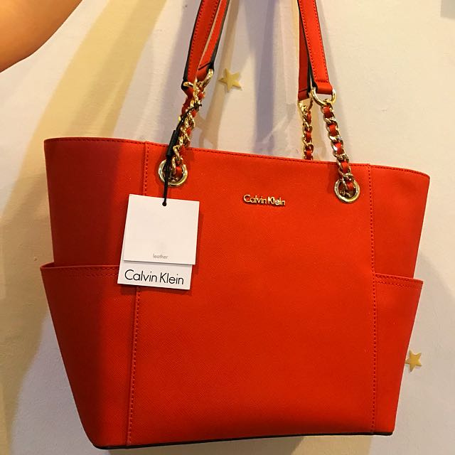 calvin klein orange purse
