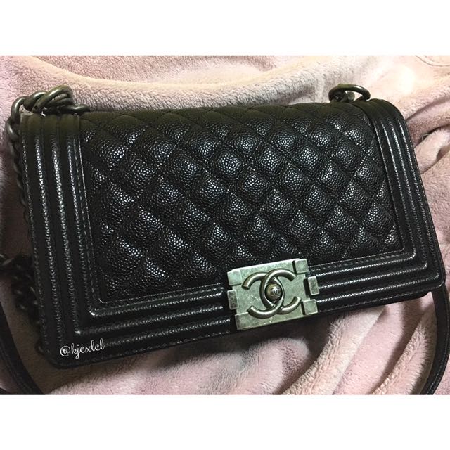 Chanel le boy ruthenium hardware clearance