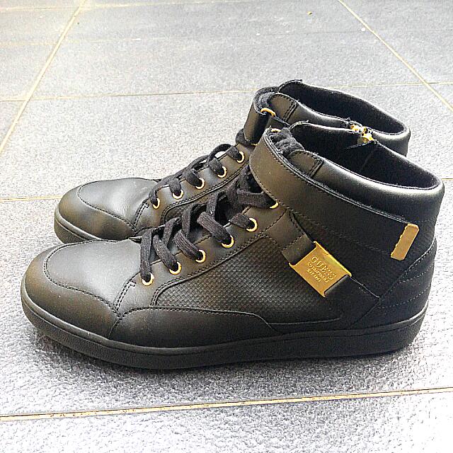 guess sneakers black and gold
