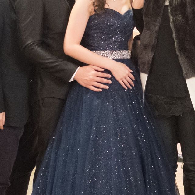 midnight blue evening gown