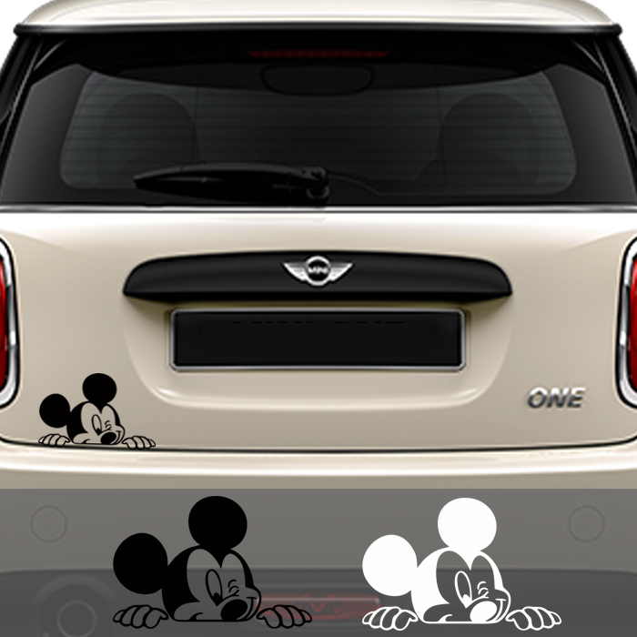 Sticker Mobil Mickey Mouse Ngintip Cutting Stiker Decal Auto