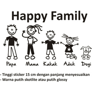 Stiker Mobil Happy Family Bisa Buat Nama Costume Max 5 Nama