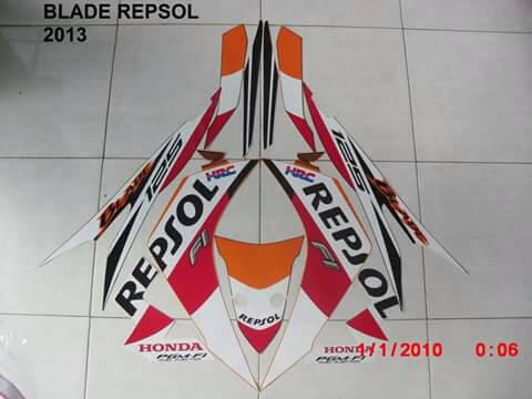 Striping Motor Honda Blade 125 Injeksi Repsol Auto Accessories On