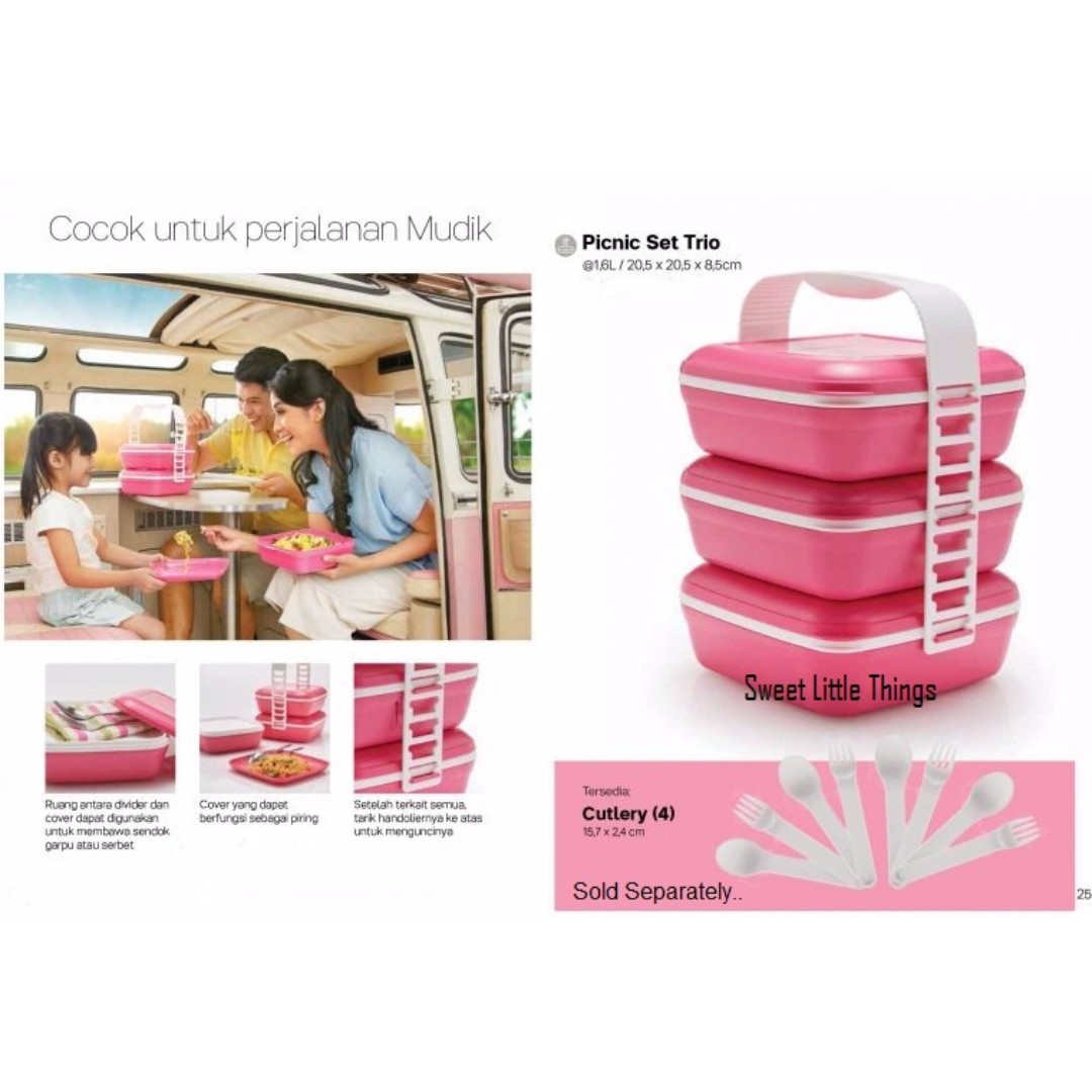 Picnic Set Trio Tupperware Original Piknik Picnic Set Rantang 3 Di